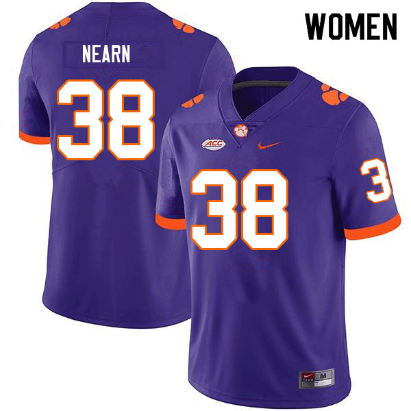 Women #38 Peter Nearn Clemson Tigers College Football Jerseys Sale-Purple